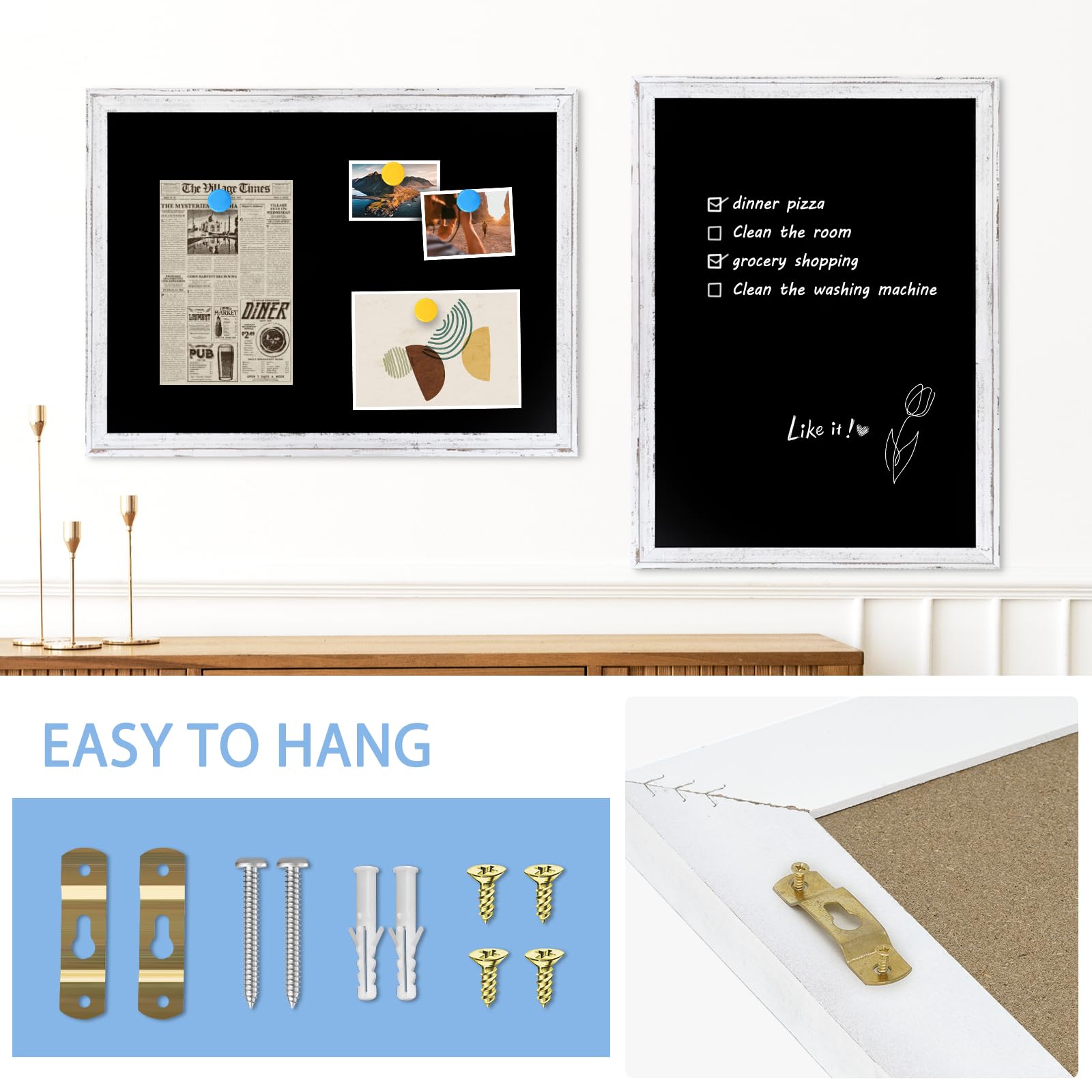 Amazon | 黒板 48 x 36インチ ブラックボード 非磁性 ヴィンテージ